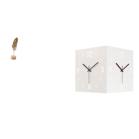Leaf Sculpture Corner Clock Metal Wall Clock Iron Material Modern Art Decor for Bedroom Dining Room Cafe