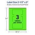 thumbnail image 6 of Avery Printable Rectangle Labels, Neon Green, 2.5" x 5", 30ct, 6 of 11