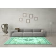 thumbnail image 3 of Ahgly Company Indoor Rectangle Medallion Turquoise Blue Traditional Area Rugs, 6' x 9', 3 of 4