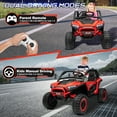 thumbnail image 5 of 24V 2 Seater Ride on Toys UTV for Kids, 7AH Powered UTV Car Toy, 4WD Side by Side Electric Vehicle w/ Remote, 3 Speeds, Bluetooth Spring Suspension, 1.86-4.9mph, Storage for Gift, Red, 5 of 10