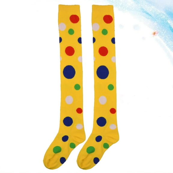 FRCOLOR Clown Costume Long Socks 1 Pair Round Dot Socks for Women Men in  Custom Party