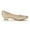 GOLD/GLITTER, variant on BURUDANI Women Fashion Heel Pump Shoes Low Chunky Slip On Round Toe Shoes Comfort Pumps for Work
