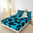 thumbnail image 4 of jejeloiu Chic Cheetah Print Twin Sheet Sets,Modern Minimalist Desgin Twin Fitted Sheet,Black Blue Flat Sheet For Men Women,Breathable Home Decor,3pcs, 4 of 7