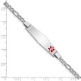 thumbnail image 2 of 925 Sterling Silver Polished Medical ID Figaro Link Bracelet 8 Inch Lobster Claw Identification Bracelet for Women, 2 of 2