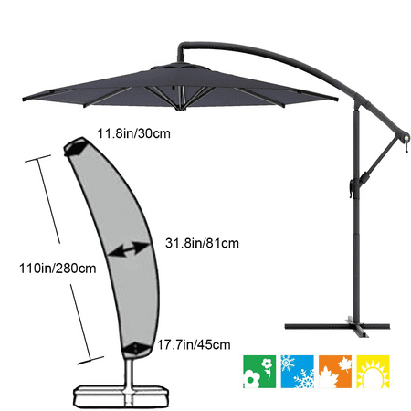 Parasol Cover Cantilever Outdoor Umbrella 210d Oxford Fabric Waterproof Breathable Resistant Patio Covers With Zip Black 280cm Canada Parasol Cover Cantilever Outdoor, Cantilever Patio Umbrella Cover