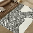 thumbnail image 2 of HIWEAVER Black/White 8' x 10' Washable Abstract Striped Area Rug for Living Room Indoor Throw Neutral Carpet Modern Geometric Non-Slip Foldable Floor Cover for Dorm Home Decor, 2 of 7