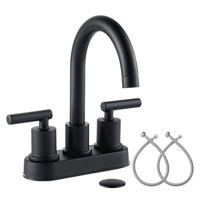 VXV Bathroom Faucet 4 Inch Centerset, 360 Rotating Matte Black photo 1
