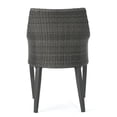 thumbnail image 3 of Noble House Hillhurst Wicker Patio Dining Arm Chair in Gray (Set of 2), 3 of 10