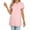 Pink, variant on Women's Round Neck Solid Color T-Shirt Side Slit Casual Short-Sleeved Summer Sports Tunic Top