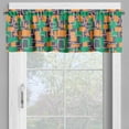 thumbnail image 2 of Ambesonne Retro Window Valance, Summer Toned Geometric Shapes, 54" X 12", Orange Sea Green Grey, 2 of 5