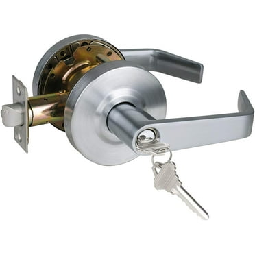 Heavy Duty Grade 2 Storeroom Door Lever, Satin Chrome Finished Entry Door Commercial Handle, UL 3 Hour Fire Rated Ergonomic Lever for Exterior Door and Front Door