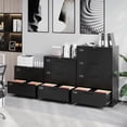thumbnail image 4 of MIIIKO 2 Drawer Lateral File Cabinet with Lock, Black Lateral Filing Cabinet for Legal/Letter A4 Size, Locking Wide File Cabinet for Home Office, Metal, 4 of 6
