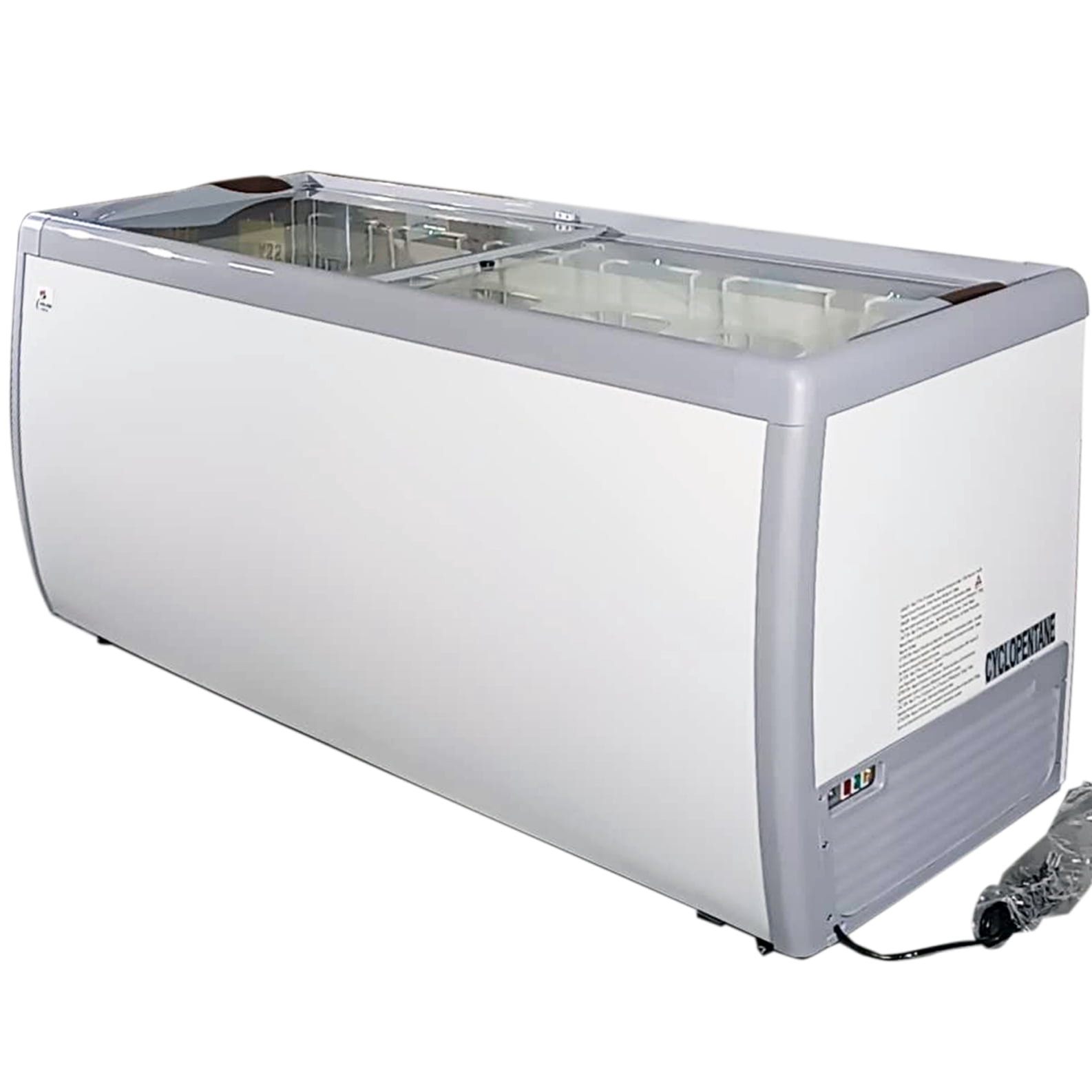 71” NSF Ice Cream Glass Dipping Cabinet Freezer, 12 Tub Gelato Showcase, Commercial Display Chest with Sliding Glass Lid