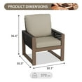 thumbnail image 3 of EAGLE PEAK 2 Pieces Natural Real Wood Cedar Spacious Seat Dining Chairs with Beige Cushions for Garden, Yard, Porch, Balcony, 3 of 8