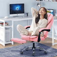 thumbnail image 2 of Silla Ergonomica Oficina Con Masajeador De Espalda Reposapié Color Rosa Material Del Tapizado Cuero Sintético, 2 of 5