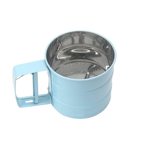 

Kironypik HIgh Quality 1PC Baking Shaker Sieve Cup Home Bakery Stainless Baking Powder Mesh Design Strainer Filter Flour Sifter Blue