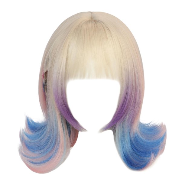 Peluca de cosplay con 2 clips para mujer, peluca corta , y con degradado para fiestas temáticas, citas, conciertos y carnaval.