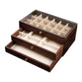 thumbnail image 2 of FVDPWYE Jewelry Box Jewelry Tray Vanity Table 3 Layer Large Capacity Soft Lining Wooden Style A, 2 of 8