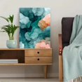 thumbnail image 5 of Abstract Teal Peach Ink Wash Canvas Print, Suitable for Living Room Bedroom Office Dining Room Hallway, 5 of 8