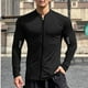 thumbnail image 1 of pstuiky manga larga de hombre, Cárdigan deportivo informal de manga larga con cuello redondo y cremallera de color liso para hombre salir tops xxl, 1 of 5