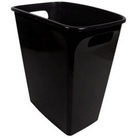 Hefty 8.8-Gallon Polished Handled Open Waste Can, Black