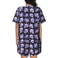 thumbnail image 6 of Fotbe flower Skull rose Print Pajama Set for Women 2 Piece Loungewear Short Sleeve Tops and Shorts Set Soft Sleepwear-XX-Large, 6 of 7