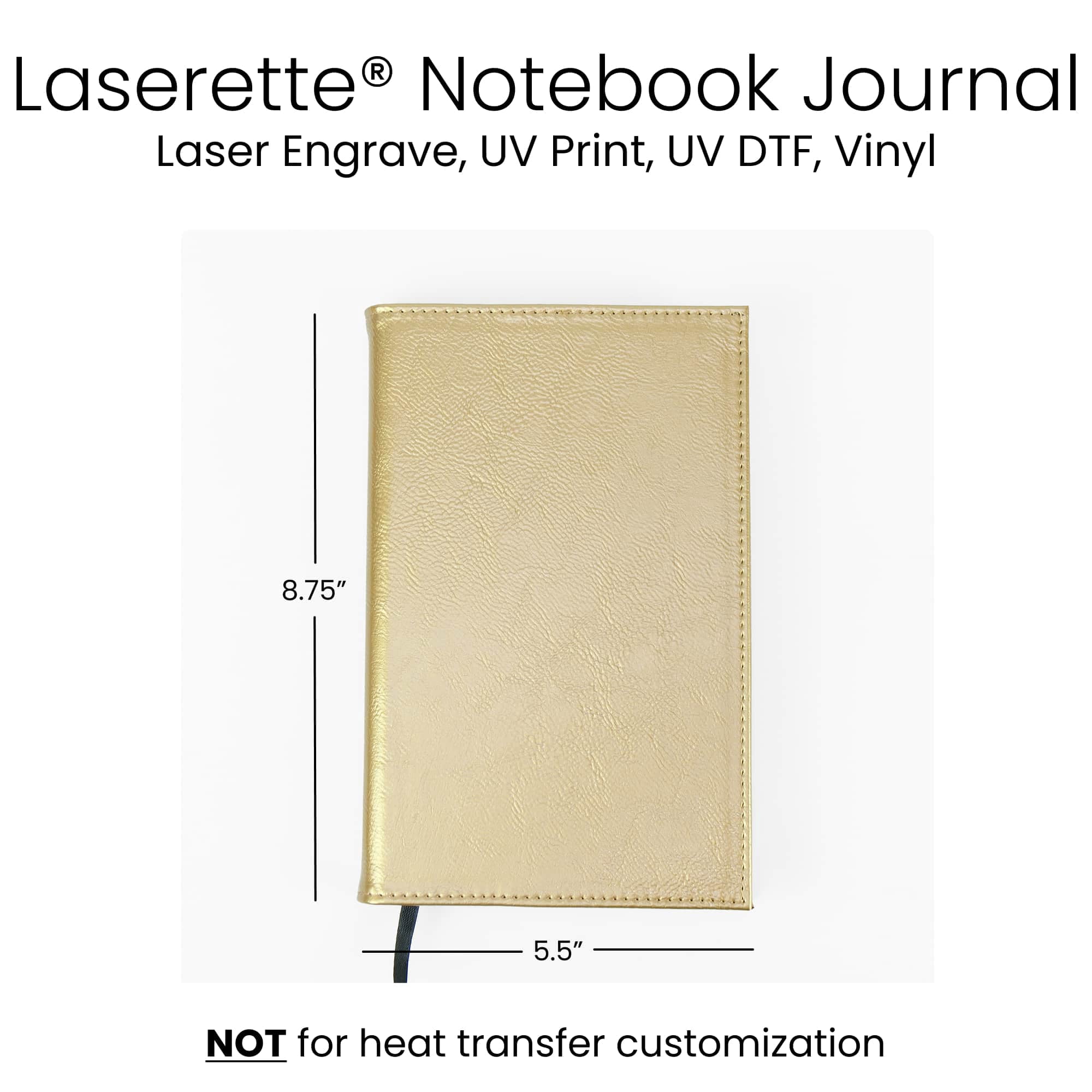 MakerFlo Laserette Journal Notebook Sample Pack, Engravable Vegan Leather Journals with Lined Pages and Gift Boxes, 8.75 in x 5.5 in, 12 Pack