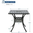 thumbnail image 2 of 30.5" Inch Outdoor Dining Table Square Patio Bistro Table Bronze Cast Aluminum Rustic Large Table with Umbrella Hole, 2 of 14