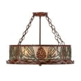 thumbnail image 7 of Meyda Tiffany 29393 Mountain Pine 4 Light 22" Wide Semi-Flush Drum Ceiling Fixture - Rust, 7 of 7