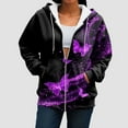 thumbnail image 6 of Gibobby Womens Zip Up Hoodies Long Sleeve Fit Hooded Sweatshirts Casual Lightweight Jacket Fall Winter Coat(XL,Dark Purple), 6 of 7