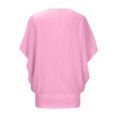 thumbnail image 6 of Fesfesfes Women's Print Color T-Shirt Three-Quarters Sleeve V-Neck Pullover Tops with Buttons Down Hem Fashion for Fall Outdoor Blouses(Pink#2,2XL), 6 of 7