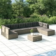 thumbnail image 1 of vidaXL Ensemble de Salon de Jardin 8 Pièces avec Coussins en Poly Rotin Gris, 1 of 5