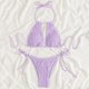 thumbnail image 4 of Conjunto de Bikini de Cintura Alta para Mujeres Color Sólido Sexy Colgantes Ajustables Bikini, Diseño de Corte Alto sin Espalda para Piscina, Playa Y Vacaciones, 4 of 4