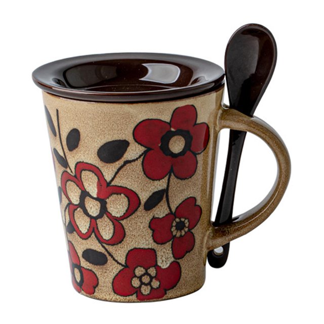 Lipstore Ceramic Coffee Cup Chinese Handmade 350 ml for Latte Coffee Cappuccino