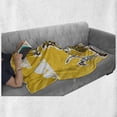thumbnail image 6 of Dragon Soft Flannel Fleece Throw Blanket, Knight Shield in Steel Armour Against Wings Cartoon Middle Ages Design, Cozy Plush for Indoor and Outdoor Use, 60" x 80", Yellow, by Ambesonne, 6 of 6