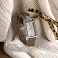 thumbnail image 2 of Vintage Women's Rectangle Wristwatch Classic Ladies Analog Quartz Watch Ultra-Thin Ladies Bangle Bracelet Watch Female Business Dress Watches with Leather Strap, 2 of 6