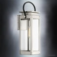 thumbnail image 3 of Urban Ambiance Luxury Coastal Outdoor Wall Light, Size: 19-3/8"H x 7-7/8"W, with Farmhouse Style Elements, Stainless Steel Finish and Clear Flat Shade, UHP1131, 3 of 7