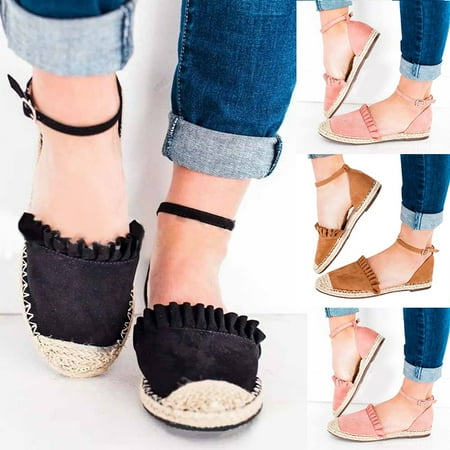 

Women Flat Shoes Hollow Side Soft Breathable Wear-resistant Female Shoes for Summer