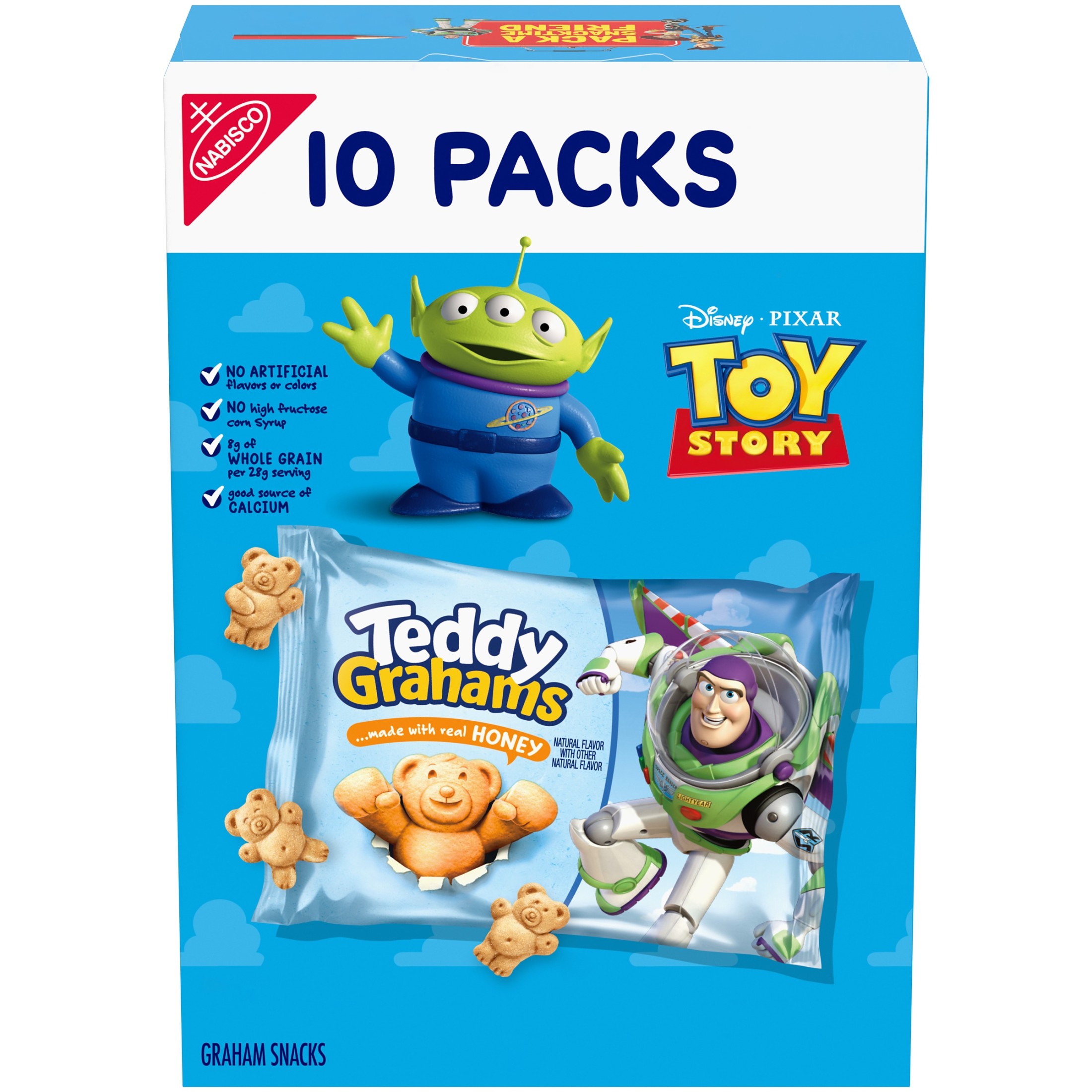 TEDDY GRAHAMS Honey Graham Snacks, 10 Kids Snack Packs
