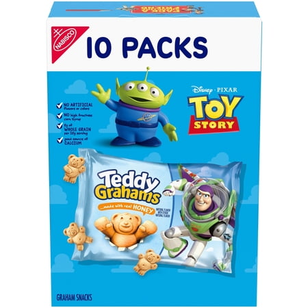 TEDDY GRAHAMS Honey Graham Snacks, 10 Kids Snack Packs