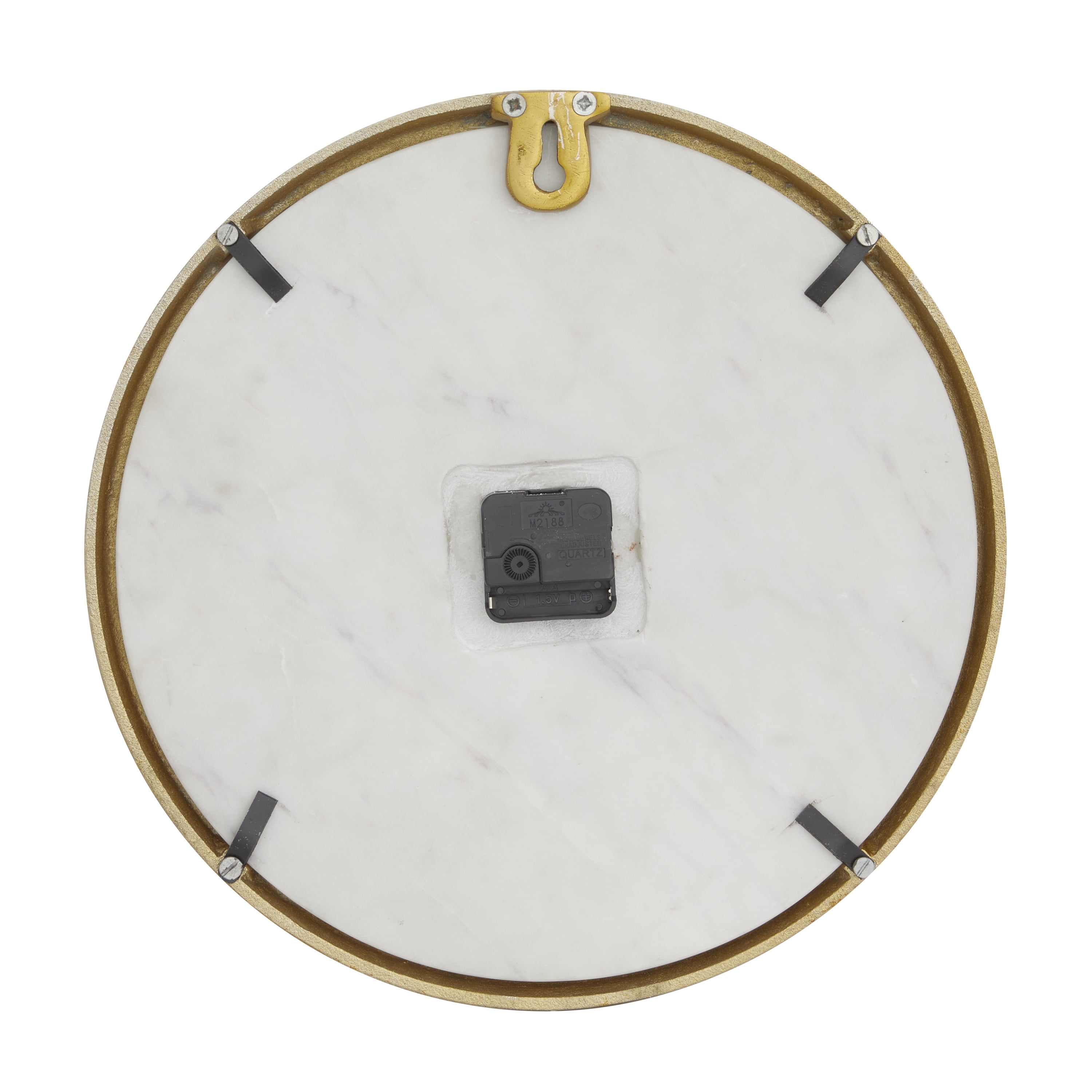 DecMode 16" Gold Marble Wall Clock with White Face