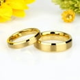 thumbnail image 3 of Shiny Edge His and Hers Custom Engraved Wedding Rings, Gold Tungsten, 6MM, 3 of 5
