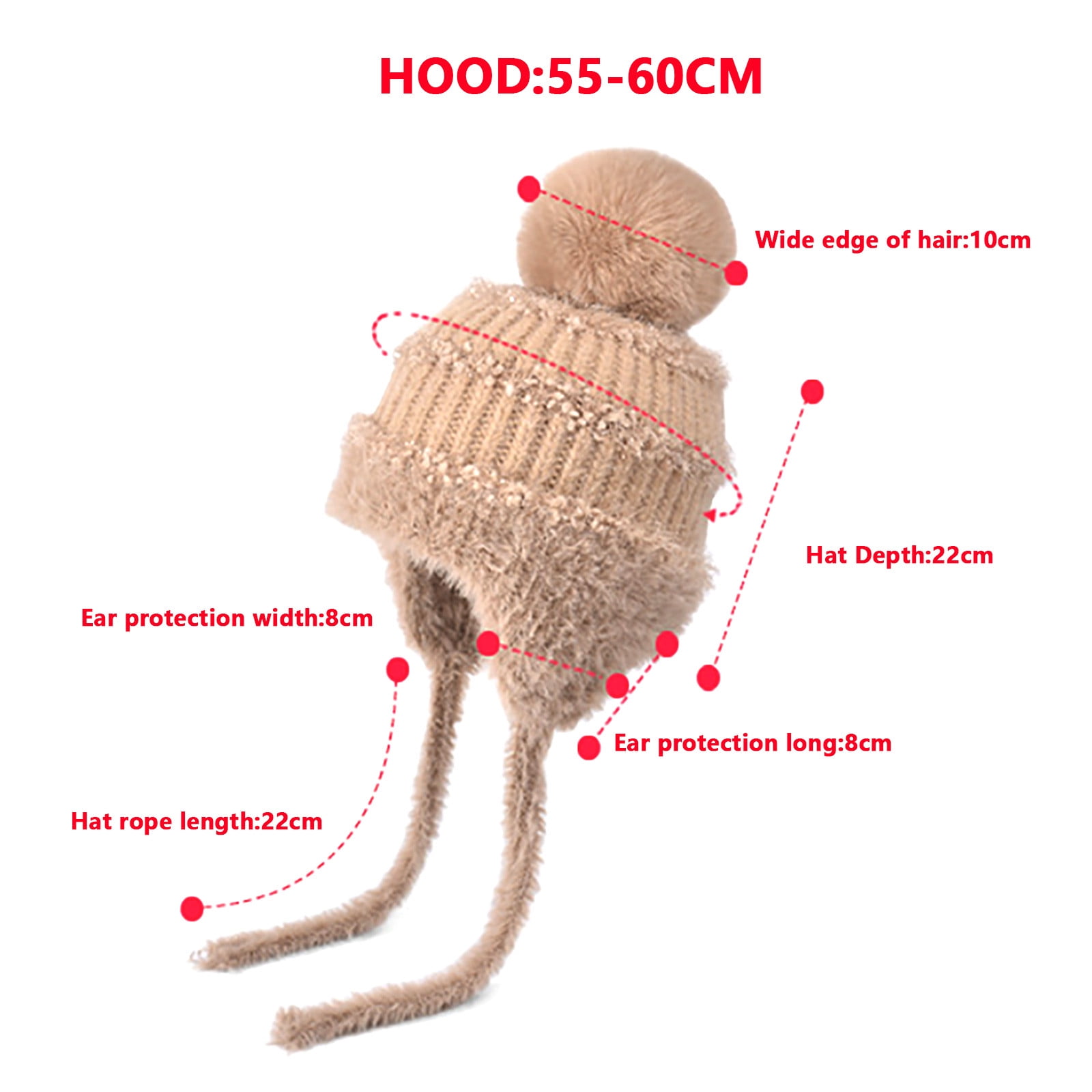 Wancir Women Winter Peruvian Cover Ears Beanie Hat Ear Flaps Sherpa Ski Snow Hats Knit Fleece Lined