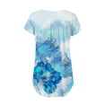 thumbnail image 6 of ZVAVZ Blouses for Women Fashion 2024 Dressy, Womens Tops Summer Floral Tunic Short Sleeve Henley Tshirt Hide Belly V Neck T Shirts Casual Blouses for Leggings, 6 of 7