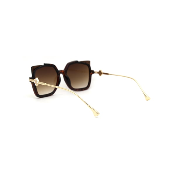 Womens Exposed Horn Lens Rhinestone Trim Hinge Fashion 