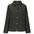thumbnail image 3 of Veste Matelassée Décontractée pour Femmes 2025 Manches Longues Bouton Pression Col à Revers Manteau d'Hiver avec Poches, 3 of 7