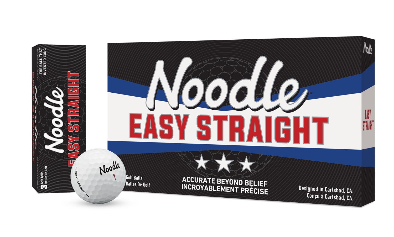 Noodle Easy Straight Golf Balls, 15 Pack, White