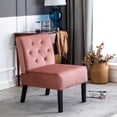 thumbnail image 2 of 53" Rose Velvet Armless Accent Chairs with Button Tufted Pattern / Suitable for Corner and Small Home Areas, 2 of 3