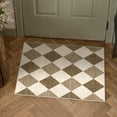 thumbnail image 4 of BERTHMEER 2'x3' Small Area Rugs for Doorway Bedroom Entryway Kitchen Dorm Entrance Geometric Modern Rhombus Checkered Contemporary Non Slip Washable Rugs, Coffee Brown, 4 of 5