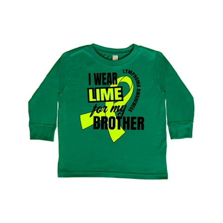

Inktastic I Wear Lime For My Brother Lymphoma Awareness Gift Toddler Boy or Toddler Girl Long Sleeve T-Shirt